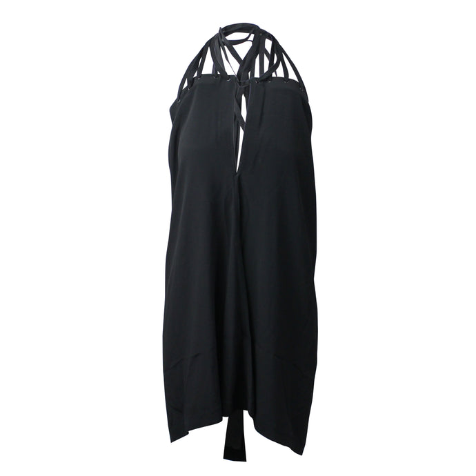 Black Megalaced Slip Dress