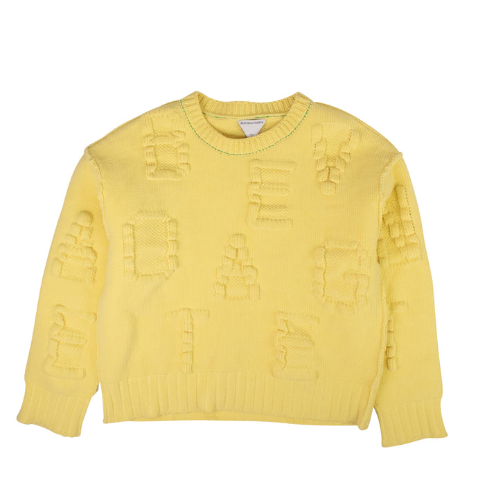 Yellow Alphabet Chenile Knit Sweater