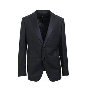 Black Single Breasted Wool & Mohair 3 Piece Suit