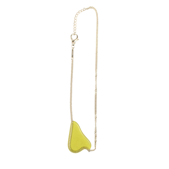 GREEN YELLOW CHAIN NECKLACE-SINGLE SHP
