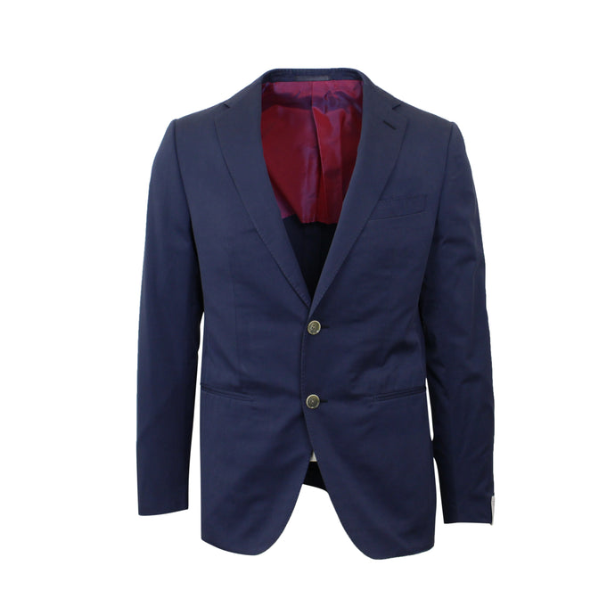 Blue Single Breasted Cotton Suit 8R