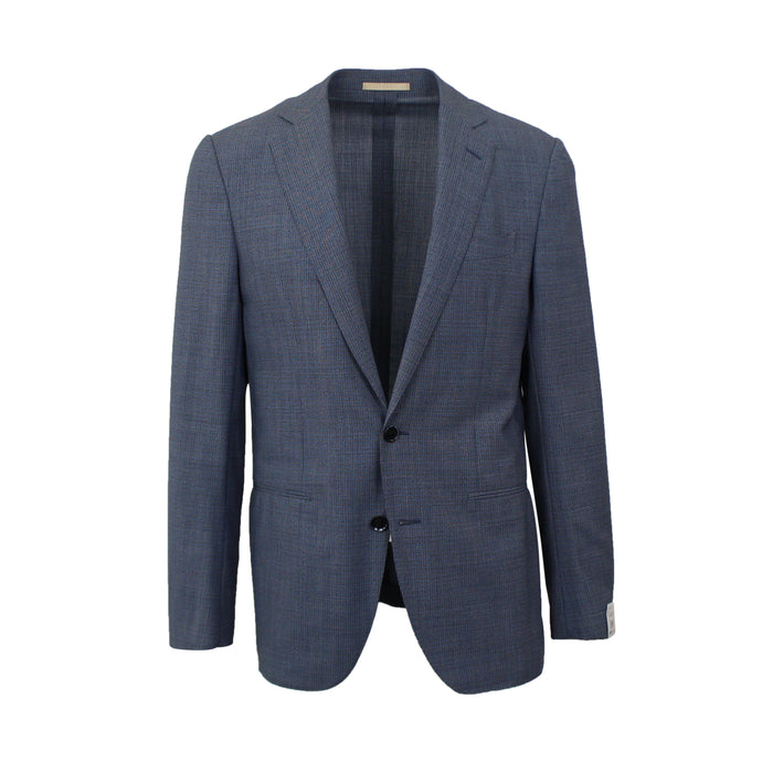 Blue Single Breasted Wool And Mohair Suit