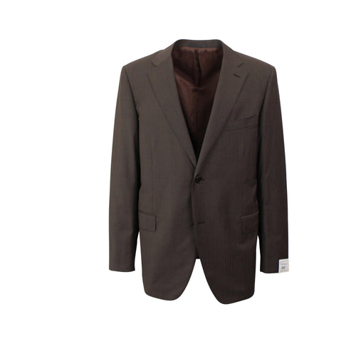 Brown Caruso Single Breasted Wool And Silk Suit 6R