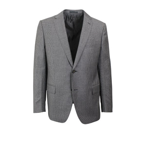 Black & White Single Breasted Wool Houndstooth Suit 7R