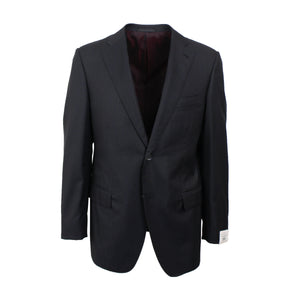 Black Single Breasted Wool and Silk Suit 7R