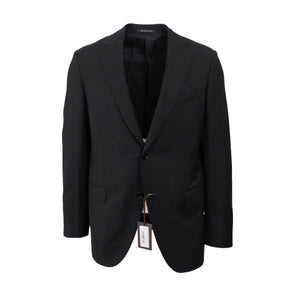 Black Single Breasted Wool Suit 8R