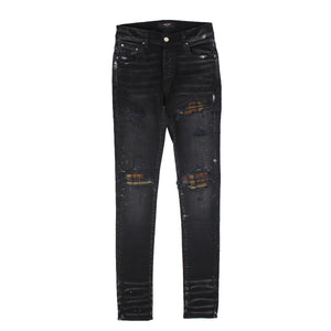 MX1 PLAID Aged Black Straight-Fit Jeans