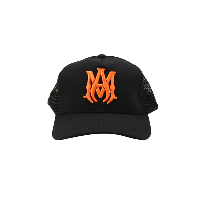 MA LOGO TRUCKER HAT Black&Orange Hats