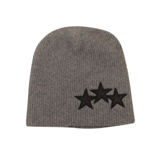 3 STAR BEANIE Grey Hats