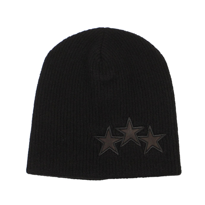 3 STAR BEANIE Black&Black Hats