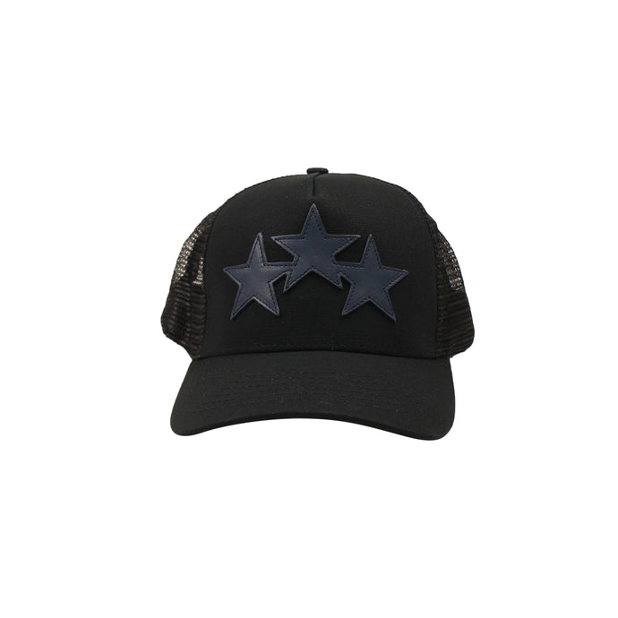 3 STAR TRUCKER HAT Black&Pond Blue Hats