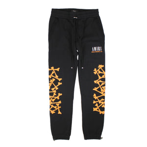 AMIRI BONES SWEATPANT Black&Orange Jogger Sweatpants