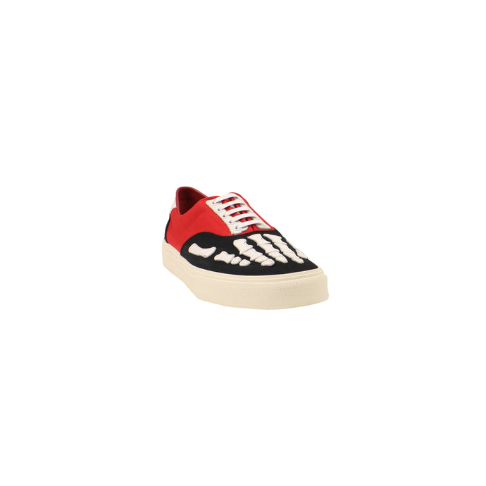 Skel Toe Lace Up Black&Red&White Sneakers
