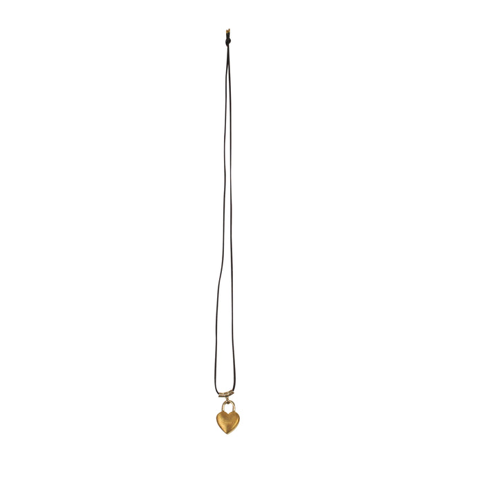 Gold S Heart Padlock Necklace