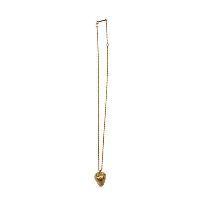 Gold Stawberry Charm Necklace