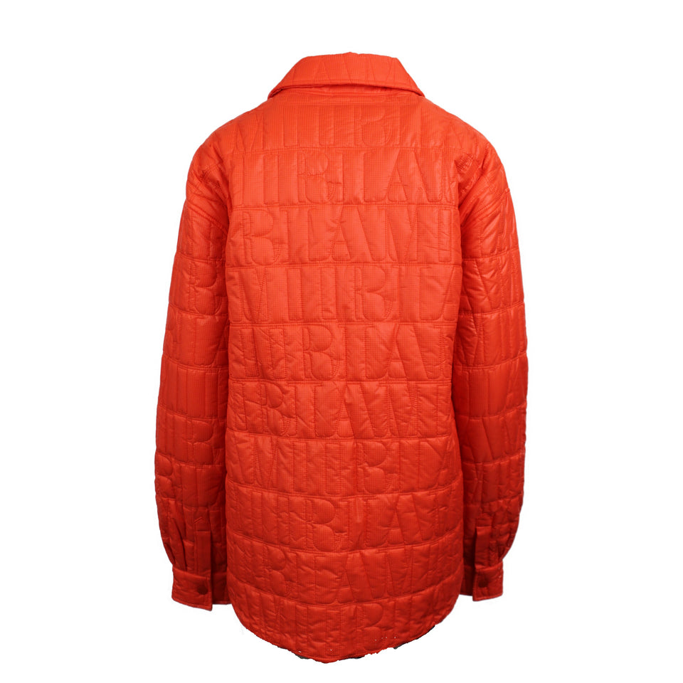 QUILTED LOGO OVER SHIRT Orange Casual Button-Down Shirts