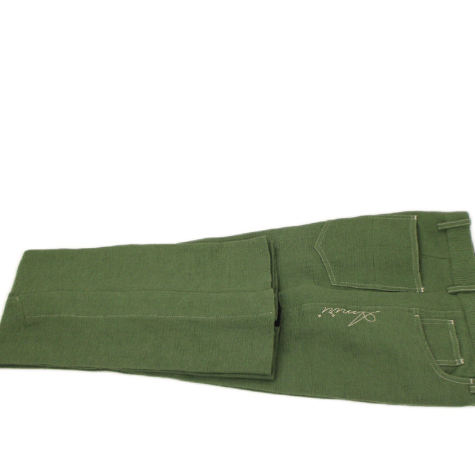 SCRIPT TROUSERS Green Casual Pants