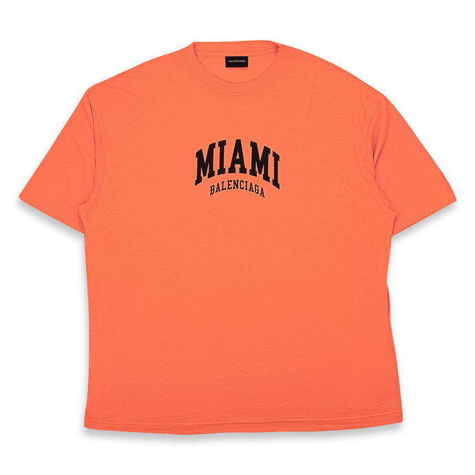 Fluo Orange/Black Miami Print T-Shirt