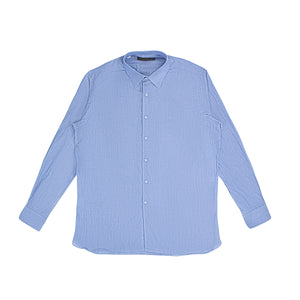 Light Blue Pinstriped Cotton Dress Shirt