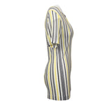 Multicolor Striped Polo Knit Mini Dress