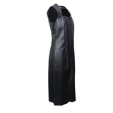 Black Lamb Leather Sleeveless Jumper Dress