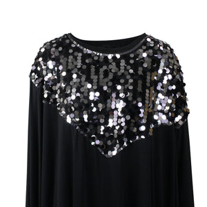 Black And Silver Sequin Detail Dress