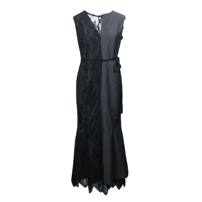 Black And Grey Lace Panel Dress