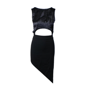 Baja East Galaxy Cut Out Asymmetric Dress - Black