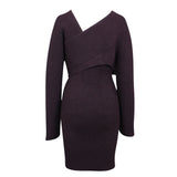 Purple Sable Rib Knit Short Dress