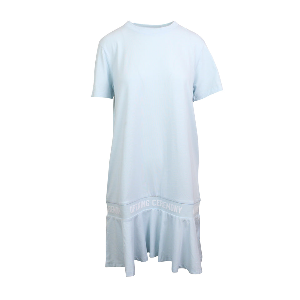 Blue Cotton Scallop OC Elastic Logo T-Shirt
