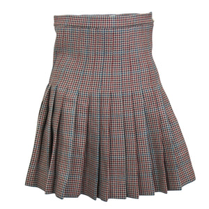 Pleated Checked Mini Skirt