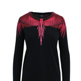 Cotton Pink Wings Mini Dress - Black