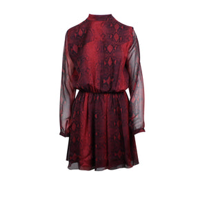 Red Snakeskin Silk Dress