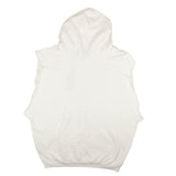 White Oversized Sleeveless Hoodie Sweatshirt