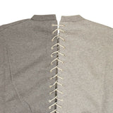 Gray Two Tone Lace Up Sweatshirt