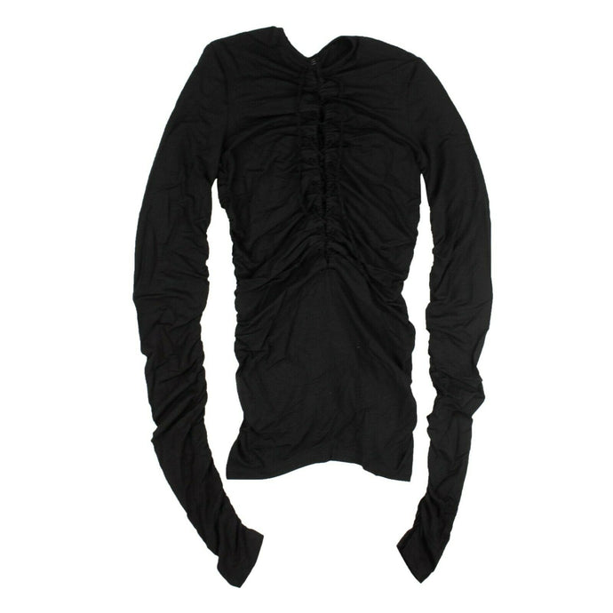 Women's Black Lace Up Long Sleeve Top