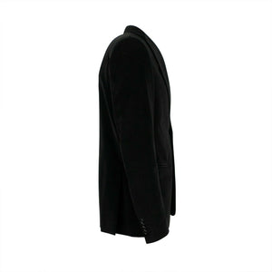 Men's Black Velvet Two-Button Cotton Sport Coat