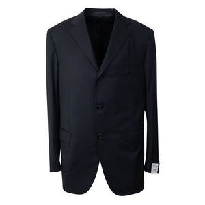 Black Caruso Wool Single Breasted Suit
