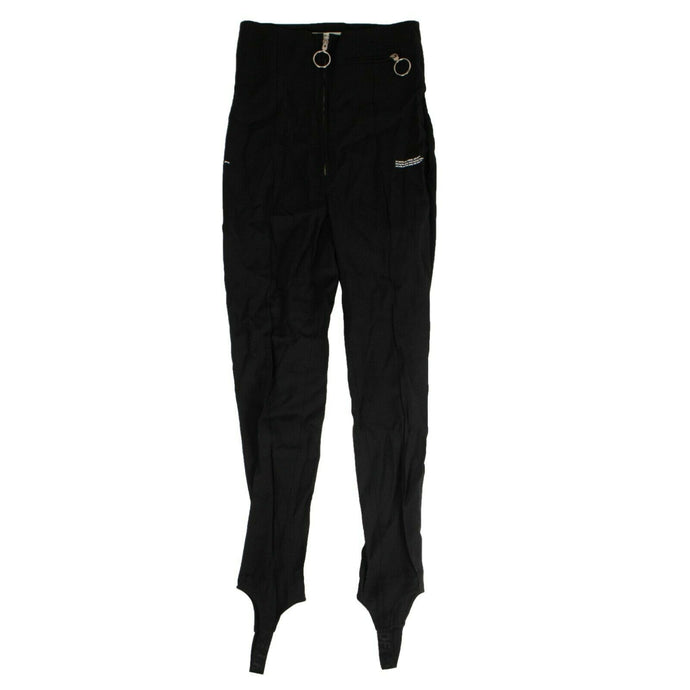 Women's Black Zip Front Slim-Fit Pants