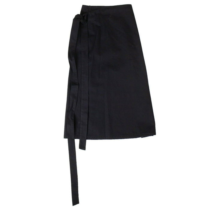 Women's Black High Waisted Wrap Midi Skirt