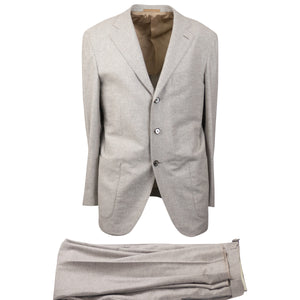 Sand Wool Blend Single Breasted Suit