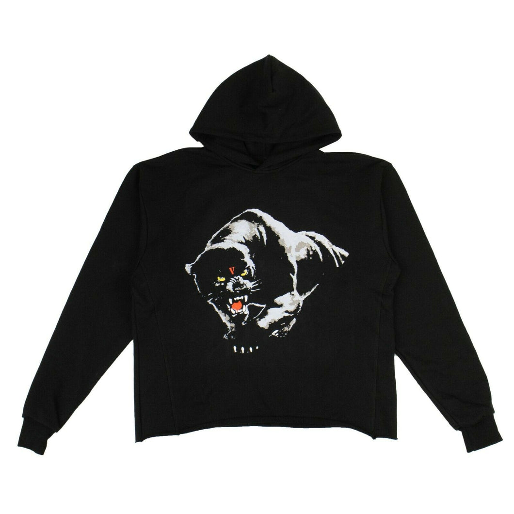 Panther Cotton Hoodie Sweatshirt - Black