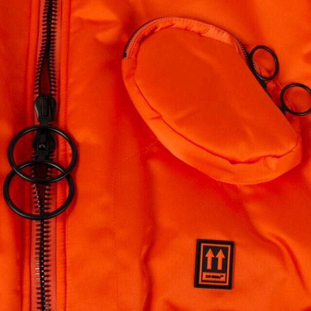 Cropped Arrows Vest Jacket - Orange