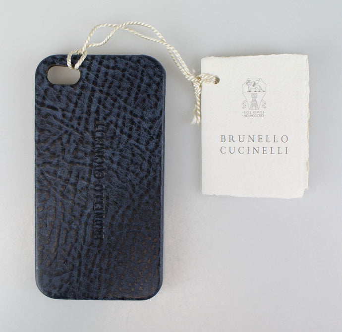 Navy Blue Pebbled Leather Iphone Case