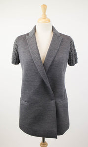 Woman's Gray Wool Blend W/ Sequins Blazer
