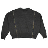 Gray Wool 'Pin My Heart' Zip Detail Sweatshirt
