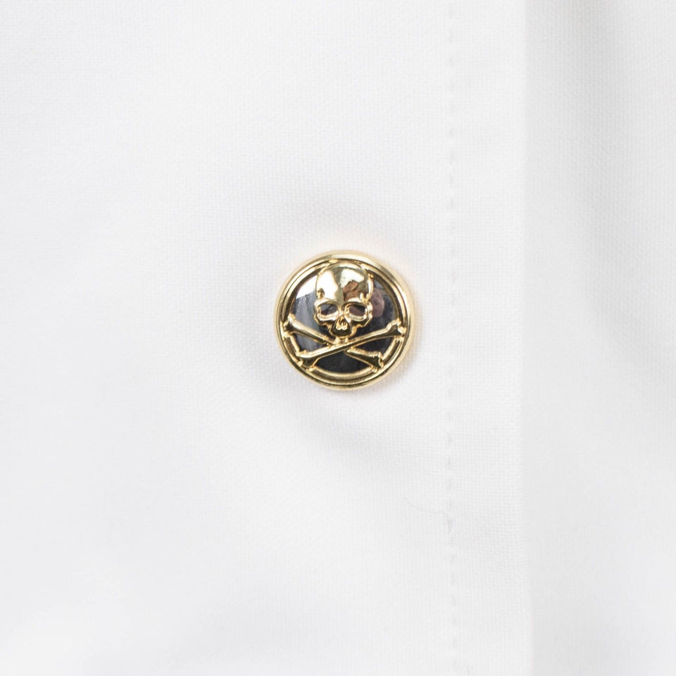 White And Gold 'Mastermind' Blouson Jacket