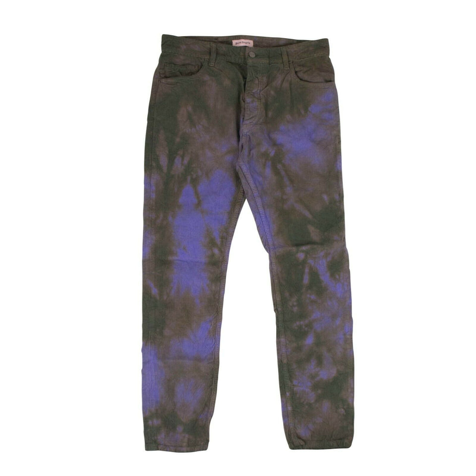 Gray And Purple Denim Corduroy 'Tie-Dye' Pants