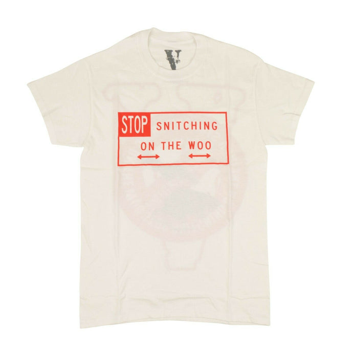 VLONE x POP SMOKE 'Stop Snitching' Short Sleeves T-Shirt - White/Red