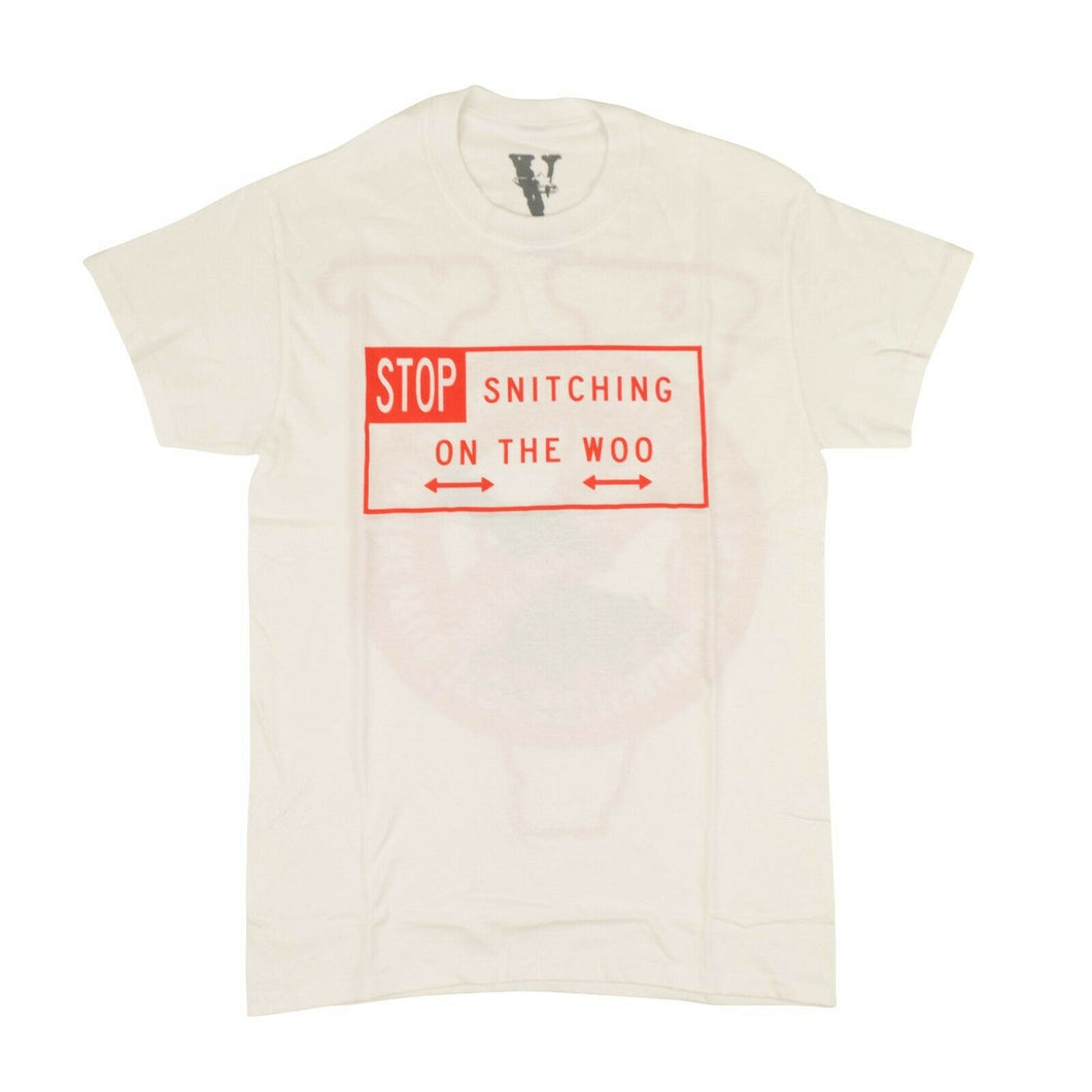 VLONE x POP SMOKE 'Stop Snitching' Short Sleeves T-Shirt - White/Red